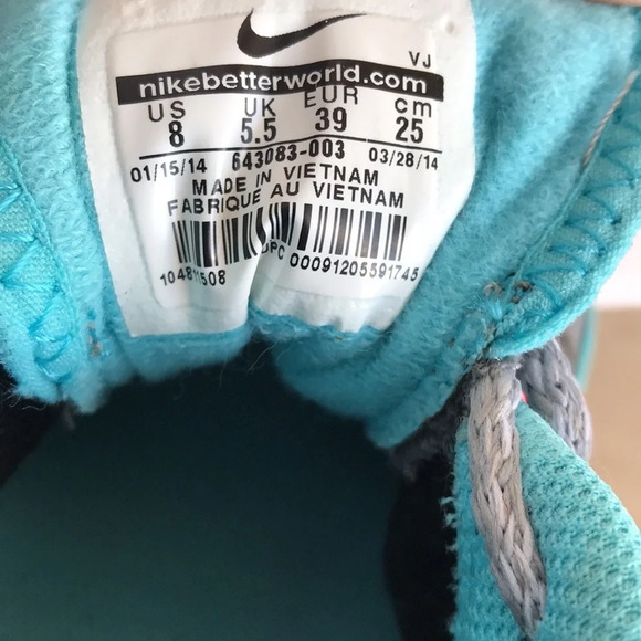 Nike Training gray/aqua/orange athletic shoes, size 8 - Picture 8 of 8